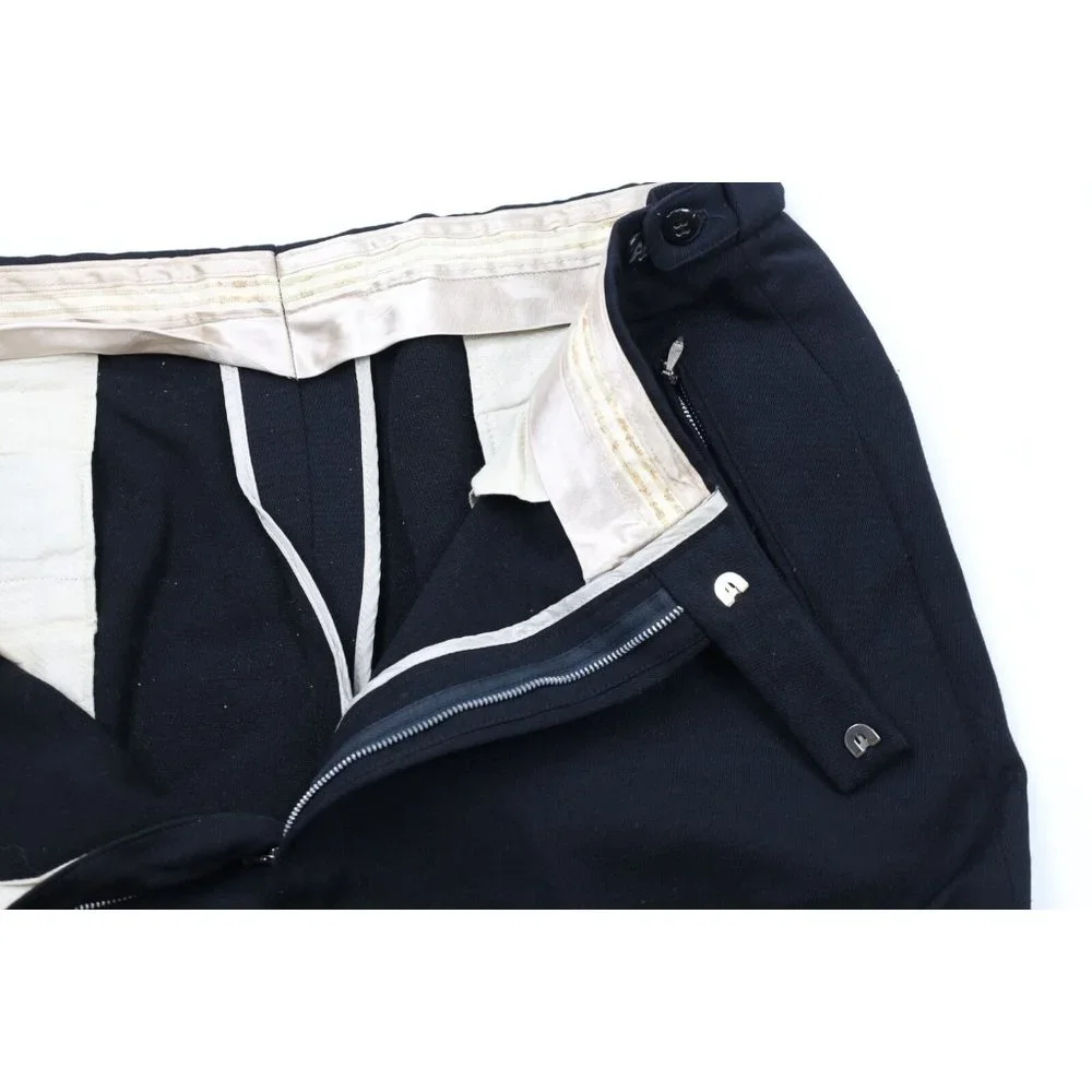 Vintage 40s Mens 34x32 Olympic Stretch Wool Stirrup Skiing Pants Black Italy - Picture 8 of 12